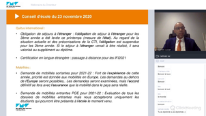 Webinaire du directeur du 23 novembre 2020